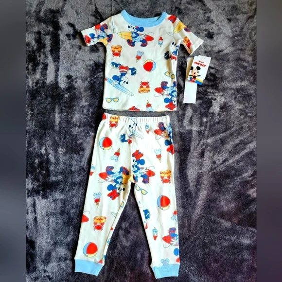 Disney Mickey & Minnie mouse Summer Toddler boy girl 2 piece Pajama Set, 2t 3t 4 - Picture 1 of 6